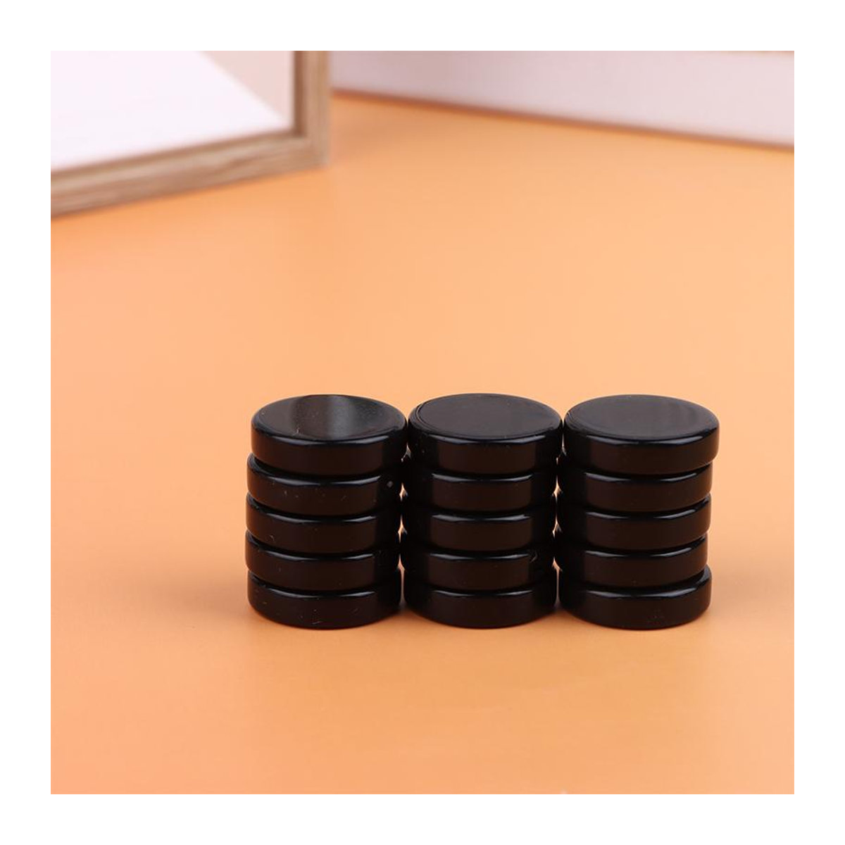 EmilyWoo Backgammon Schachfiguren aus Kunststoff, 15 Stück, Mehrfarbig und Schwarz, Durchmesser: 20 mm - Bild 7