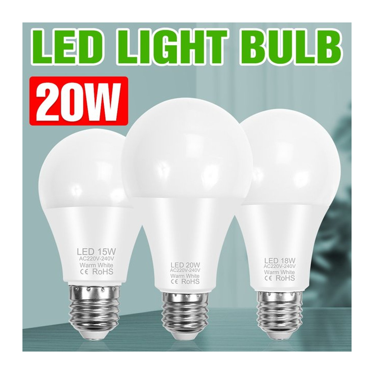 Energiesparende 20W LED Glühbirne für E27/E26 und E14 Deckenleuchten sowie Kronleuchter mit weicher Beleuchtung - Bild 1