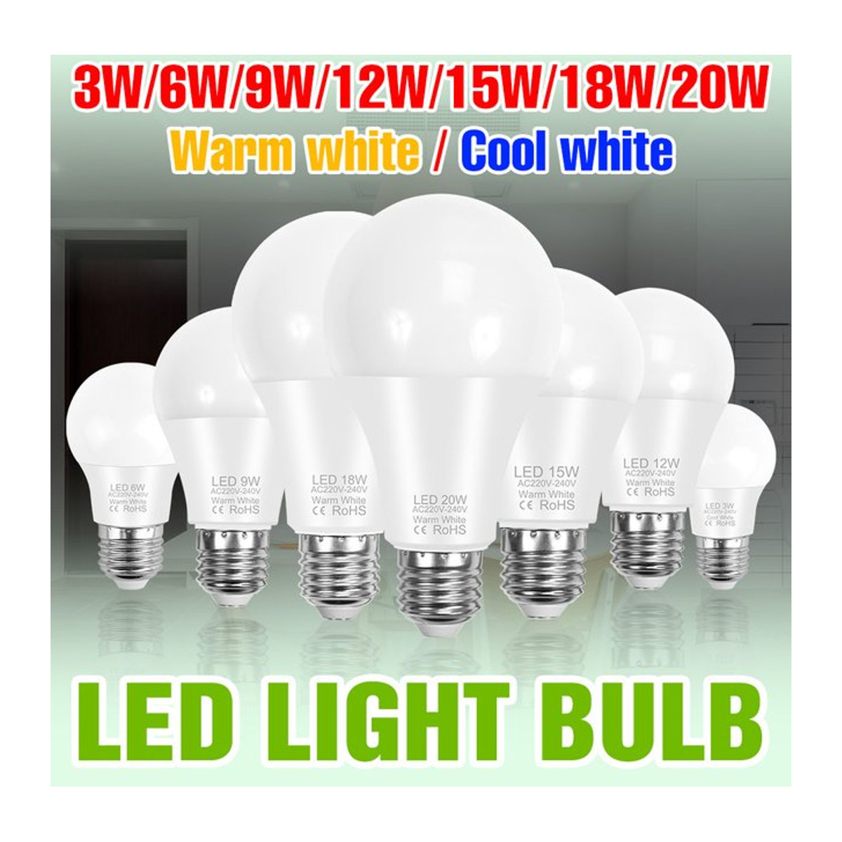 Energiesparende LED Glühbirne für E27/E26 und E14 Fassungen in minimalistischem Design für dein Zuhause und Wohnzimmer - Bild 1