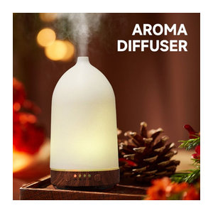 ENGRANVES USB-Diffusor für ätherische Öle, Ultraschall-Luftbefeuchter aus Kunststoff mit LED-Leuchten und Timing-Funktion, 100 ml, Schwarz oder Weiß