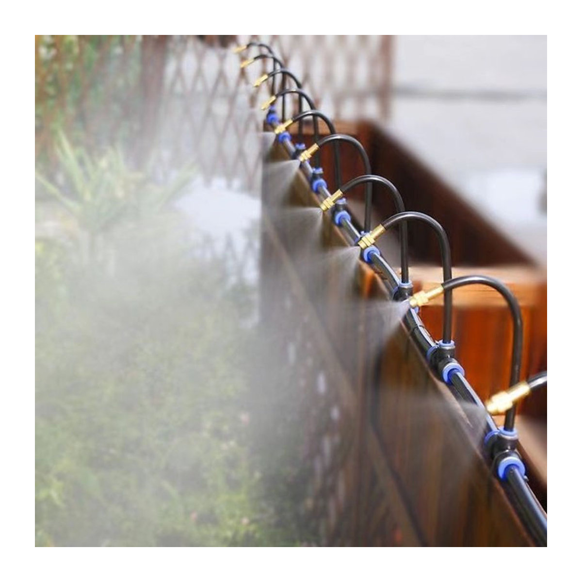 ENTENCO Universal-Zerstäubungssprinkler mit rotierender Kupferdüse, Automatisches Bewässerungsset für Balkon und Regenwald, Schwarz - Bild 1