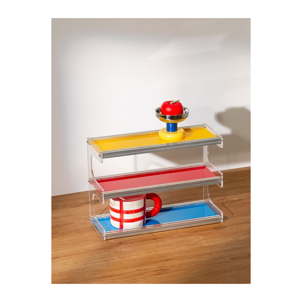 EpeiusHome Dreischichtiges Lagerregal aus Acryl in Transparent und Multicolor für Heimtextilien - Bild 1