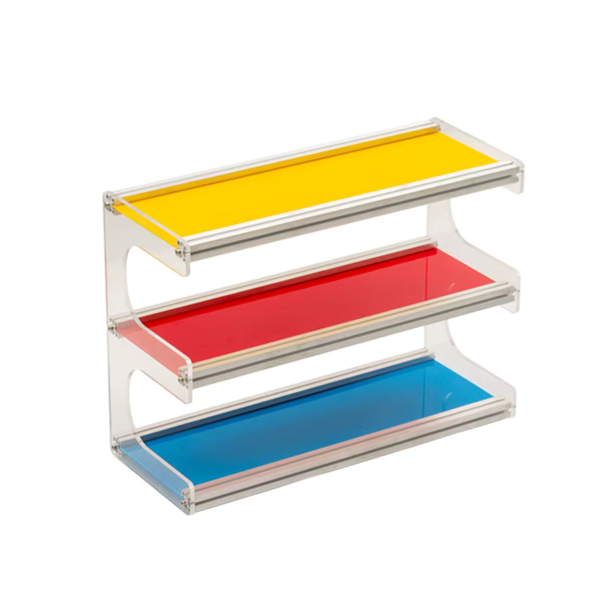 EpeiusHome Dreischichtiges Lagerregal aus Acryl in Transparent und Multicolor für Heimtextilien - Bild 3