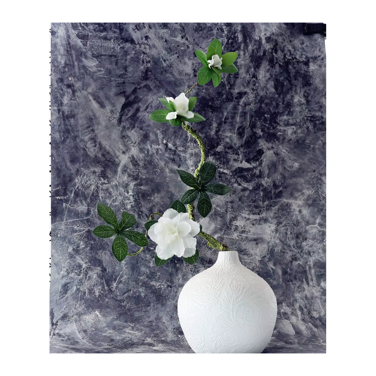EQIANAO Künstliche Azaleen-Zweige aus Seide in Weiß, 70 cm Höhe, ideal als Dekoration für Hochzeit, Büro und Zuhause - Bild 2