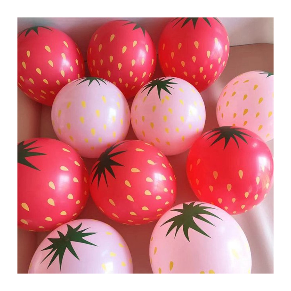 Erdbeere und Wassermelone Früchte Luftballons für Geburtstag und Sommer Party Dekoration in Rot und Mehrfarbig - Bild 1
