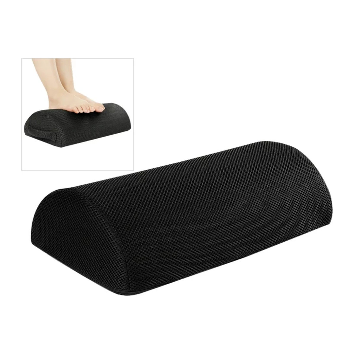 Ergonomische Halbkreis Fußstütze in Schwarz zur Entspannung im Home Office und bei der Computerarbeit - Bild 1