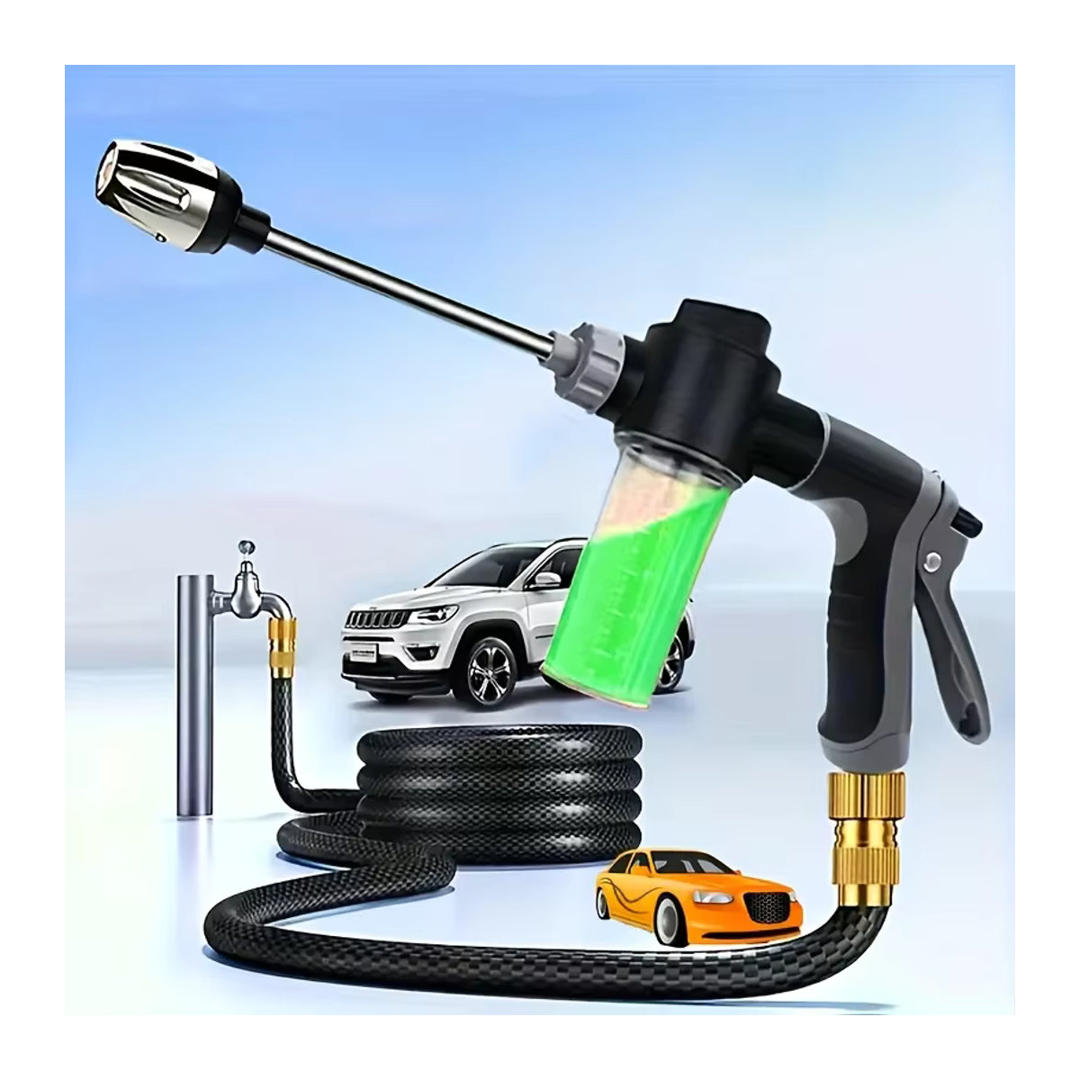 Ergonomische tragbare Hochdruck-Wasserpistole aus langlebigem Kunststoff für die Autowäsche und Pflanzenbewässerung - Bild 1