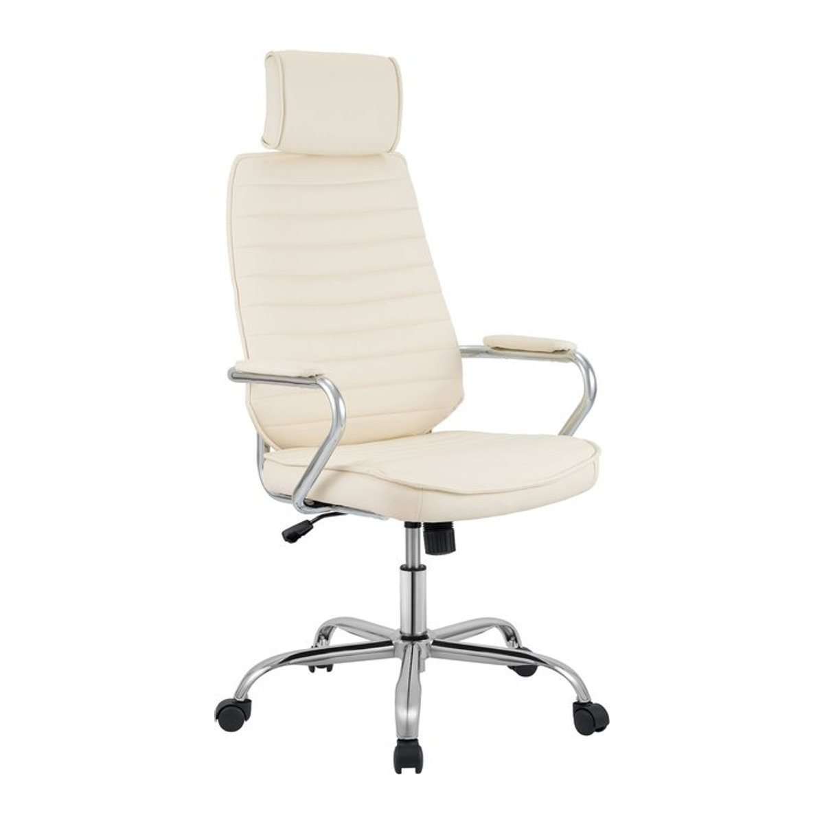 Ergonomischer Bürostuhl CLP Rako in Cream mit Kopfstütze und gepolsterten Armlehnen aus Kunstleder - Bild 1