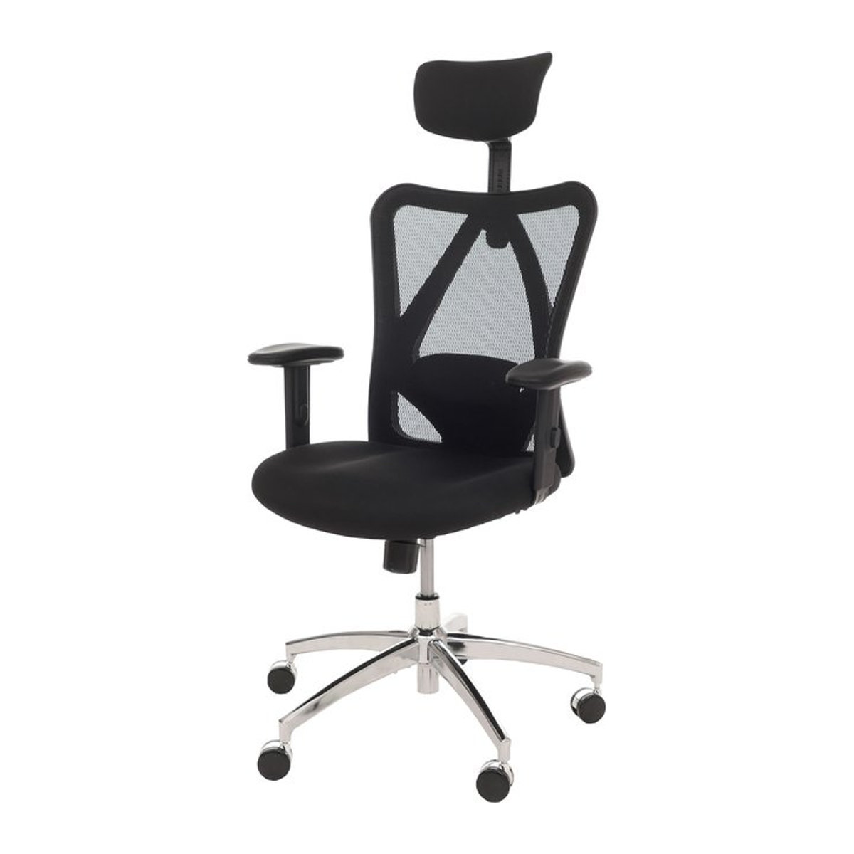 Ergonomischer Bürostuhl MCW-O64 in Schwarz mit verstellbarer Lordosenstütze und Armlehnen - Bild 1
