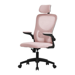 Ergonomischer Bürostuhl ML-Design in Rosa aus Mesh mit verstellbarer Kopfstütze und Lendenwirbelstütze, B/T/H: 60,5 x 47 x 9 cm