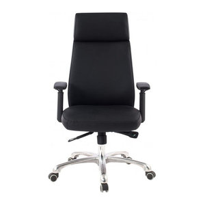 Ergonomischer Chefsessel PORTO von Finebuy aus schwarzem Echtleder als moderner Bürostuhl und Drehstuhl