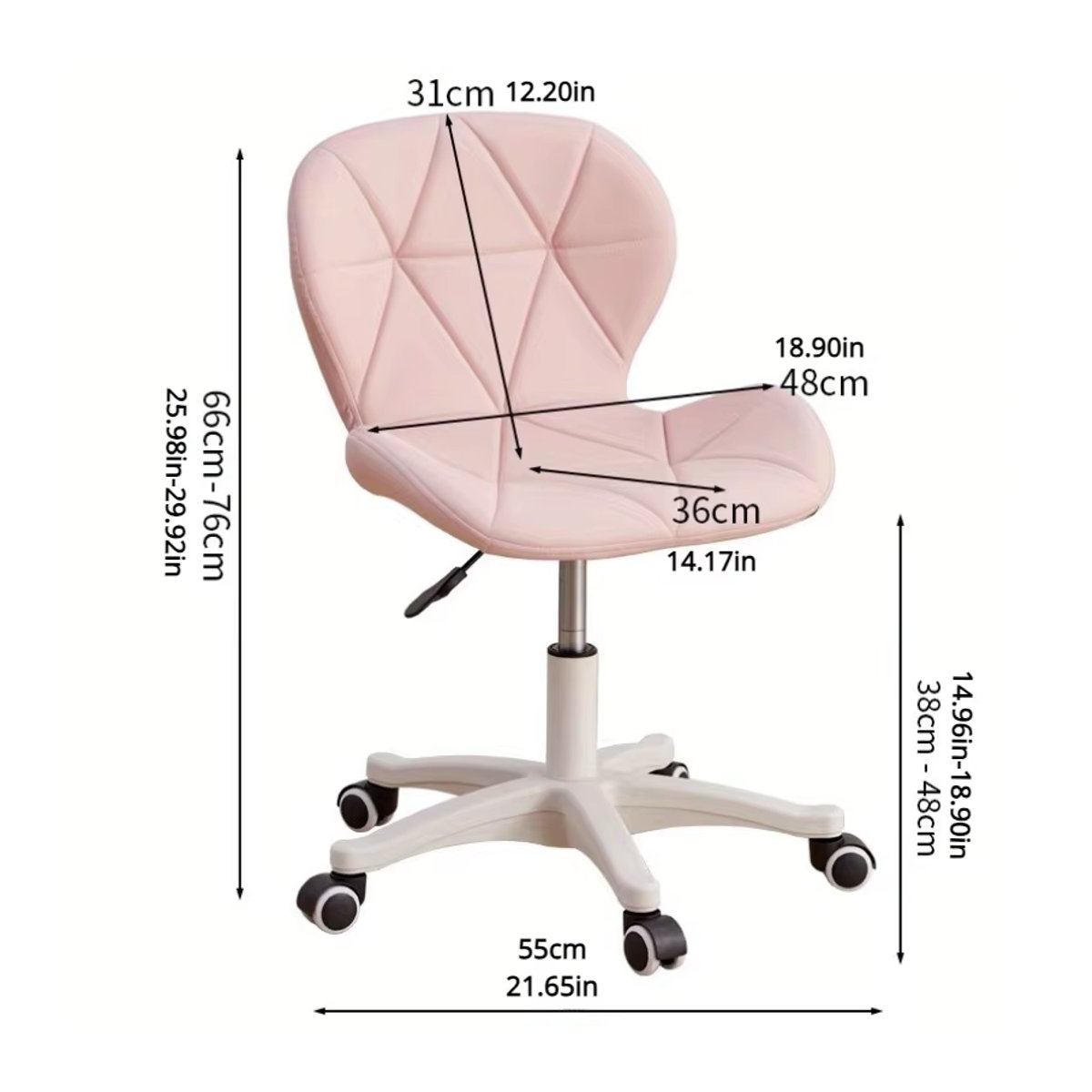 Ergonomischer Drehstuhl aus Kunstleder in Weiß und Grau, höhenverstellbar und modern gestaltet - Bild 3