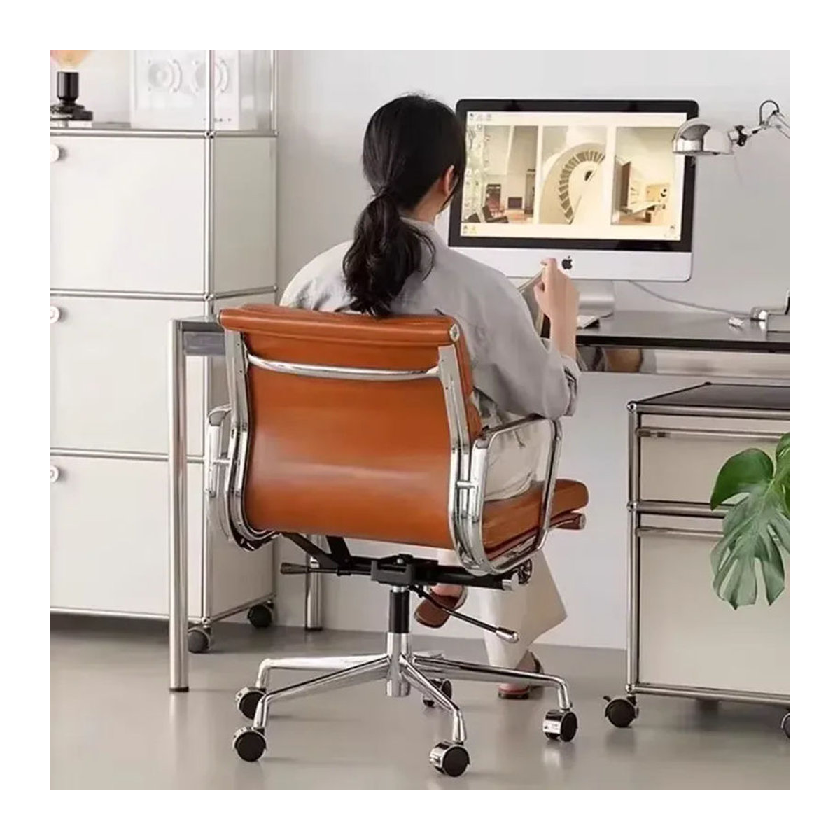 Ergonomischer Gamingstuhl Cavandon in Braun aus Kunstleder für Büro und Homeoffice - Bild 3
