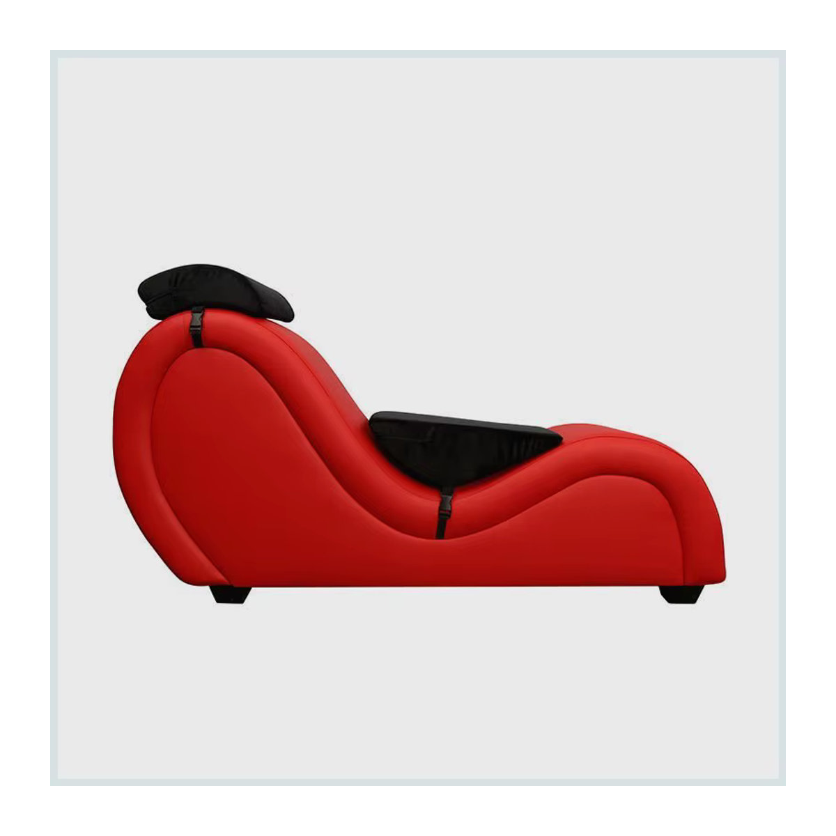 Ergonomischer Polsterhocker DUTRIEUX aus Kunstleder in Rot für dein Schlafzimmer oder Wohnzimmer - Bild 2