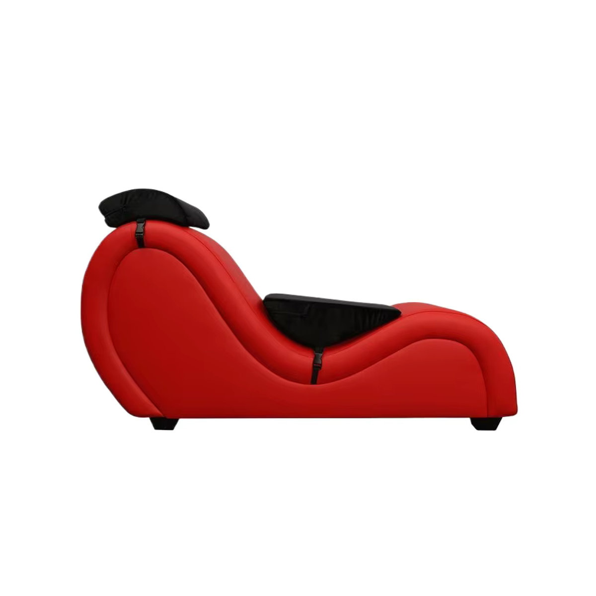 Ergonomischer Polsterhocker DUTRIEUX aus Kunstleder in Rot für dein Schlafzimmer oder Wohnzimmer - Bild 3