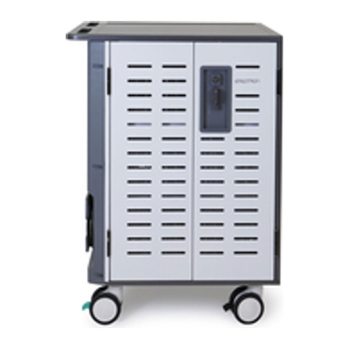 Ergotron Zip40 Mobiler Ladewagen für bis zu 40 Tablets oder 30 Laptops, verriegelbar, B/T/H: 77 x 66 x 115 cm, Grau-Weiß - Bild 1