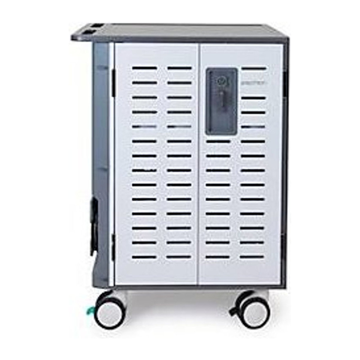 Ergotron Zip40 Mobiler Ladewagen für bis zu 40 Tablets oder 30 Laptops, verriegelbar, B/T/H: 77 x 66 x 115 cm, Grau-Weiß - Bild 2