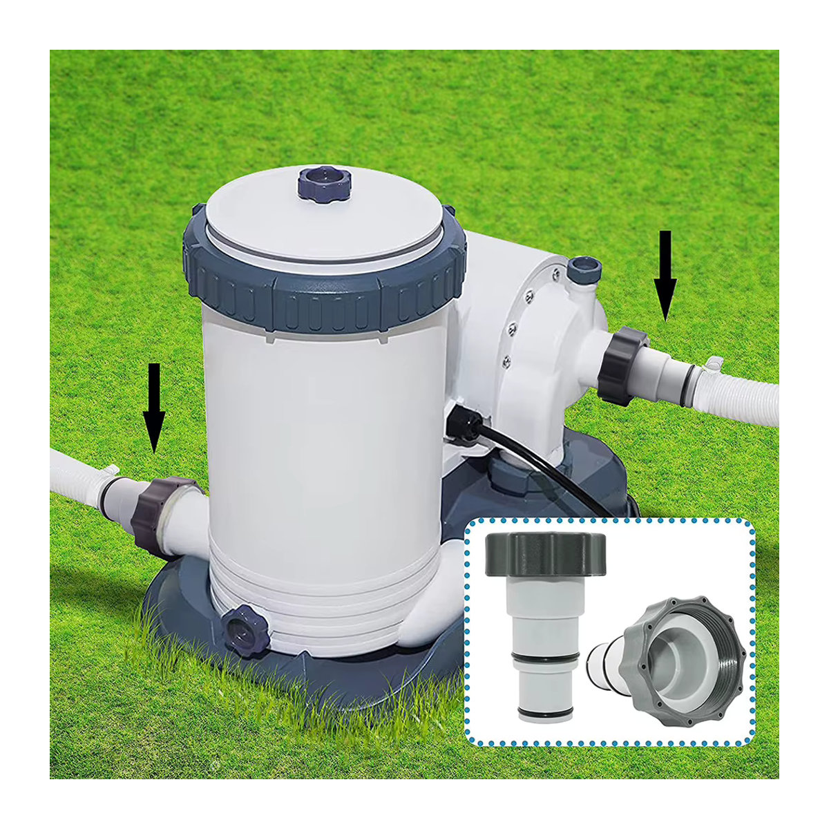 Ersatz-Schlauchadapter mit Kragen für Intex Gewindeanschlusspumpen aus Kunststoff - Bild 6