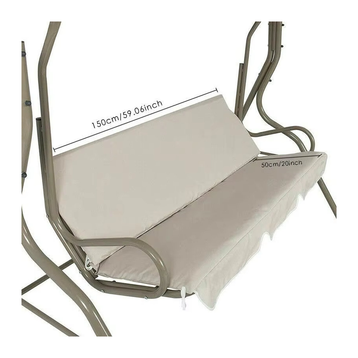 Ersatz-Set für Schaukelsitz-Überdachung und 3-Sitzer-Stuhlbezug in Grün und Beige - Bild 2