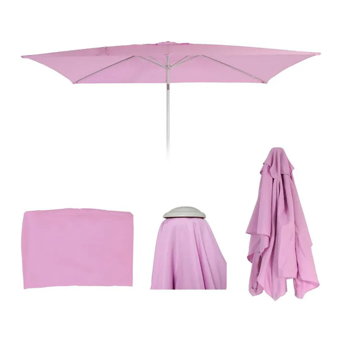 Ersatzbezug für Sonnenschirm Castellammare, rechteckig, Textil, UV 50+, Farbe: Flieder/Lila/Rosa, B: 300 cm x T: 200 cm - Bild 1