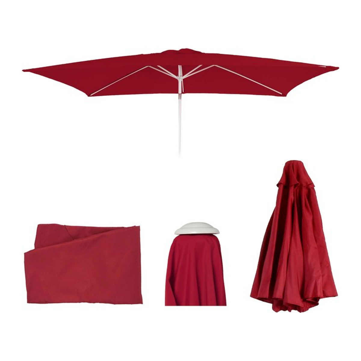 Ersatzbezug für Sonnenschirm Castellammare von MCW, rechteckig, Farbe: Rot, B/H: 300 x 200 cm, UV 50+ Textil - Bild 1