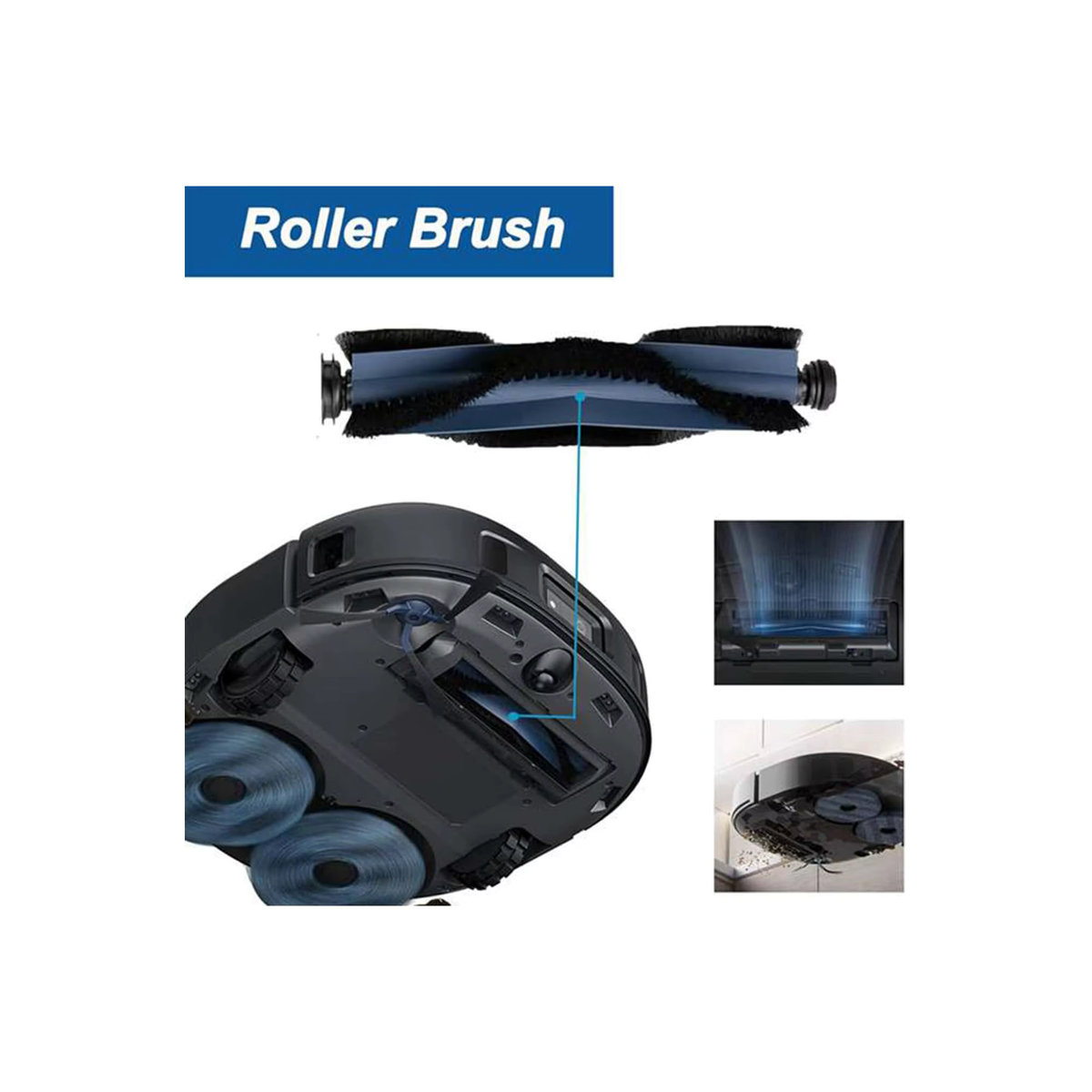 Ersatzteil-Set für eufy X10 Pro Omni Staubsauger mit Rollen, Seitenbürsten, HEPA-Filtern, Mopp Pads und Staubbeuteln in Schwarz/Weiß - Bild 2