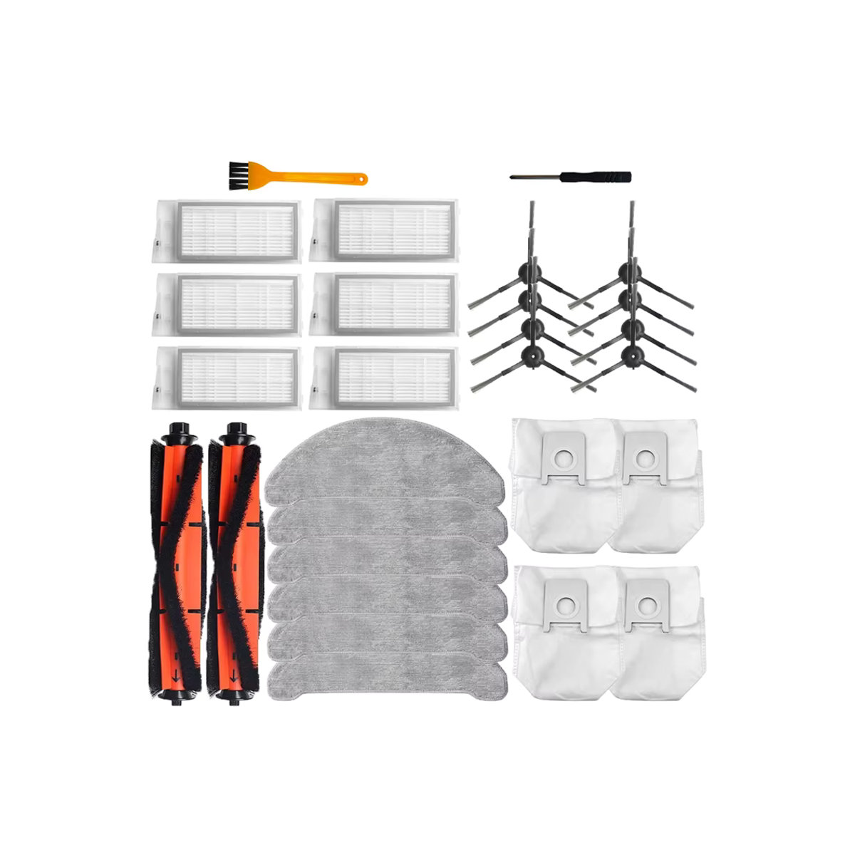 Ersatzteil-Set für Xiaomi Roidmi EVE Plus Saugroboter mit Mopp-Tuch, HEPA-Filter, Seitenbürsten und Staubbeuteln in Bunt - Bild 1