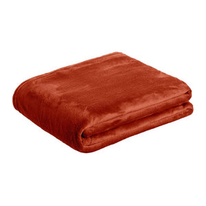 ERWIN M. Fleece Decke Barrie in Rostbraun, B: 130 cm, L: 170 cm