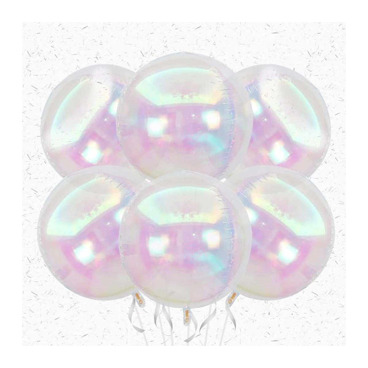 EsenTroye 22 Zoll Schillernde Runde Folienballons 4D Laser Regenbogenballons in Mehrfarbig für Geburtstag Hochzeit Abschlussball und Babyparty Dekoration - Bild 1