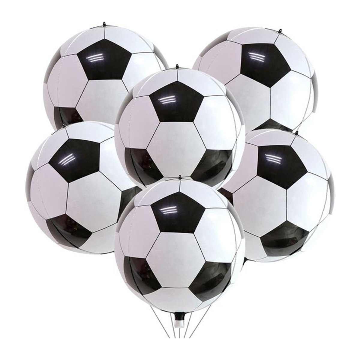 EsenTroye 4D Fußballballon in Weiß, runde Kugel für Helium, Durchmesser: 55,9 cm, Fußball-Partydekoration für Kinder - Bild 1