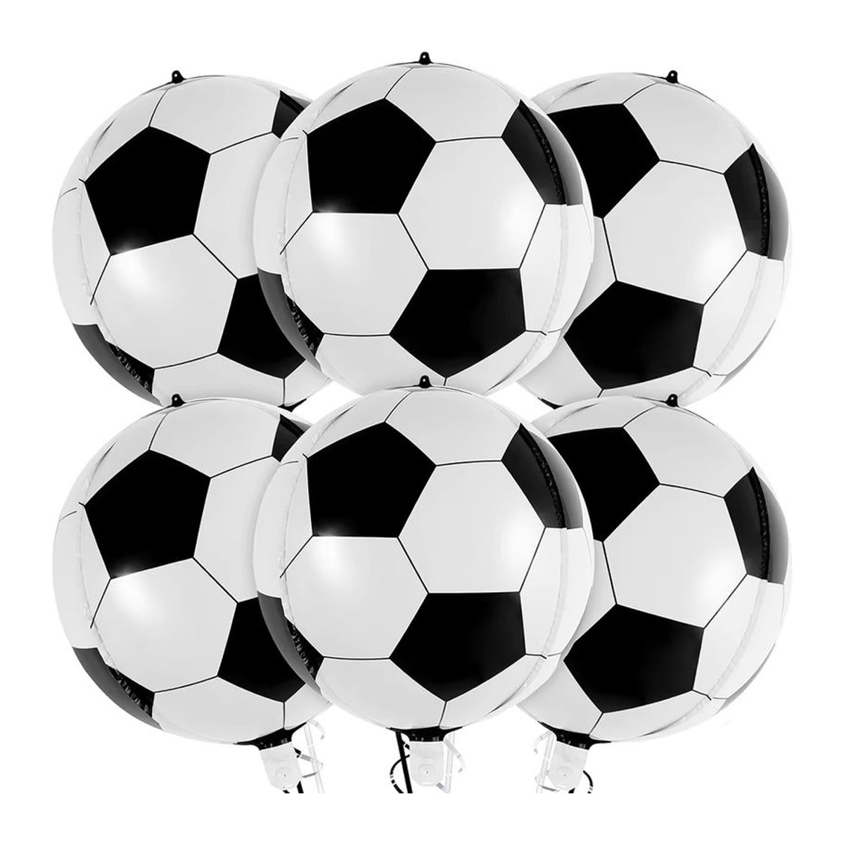 EsenTroye 4D Fußballballon in Weiß, runde Kugel für Helium, Durchmesser: 55,9 cm, Fußball-Partydekoration für Kinder - Bild 2