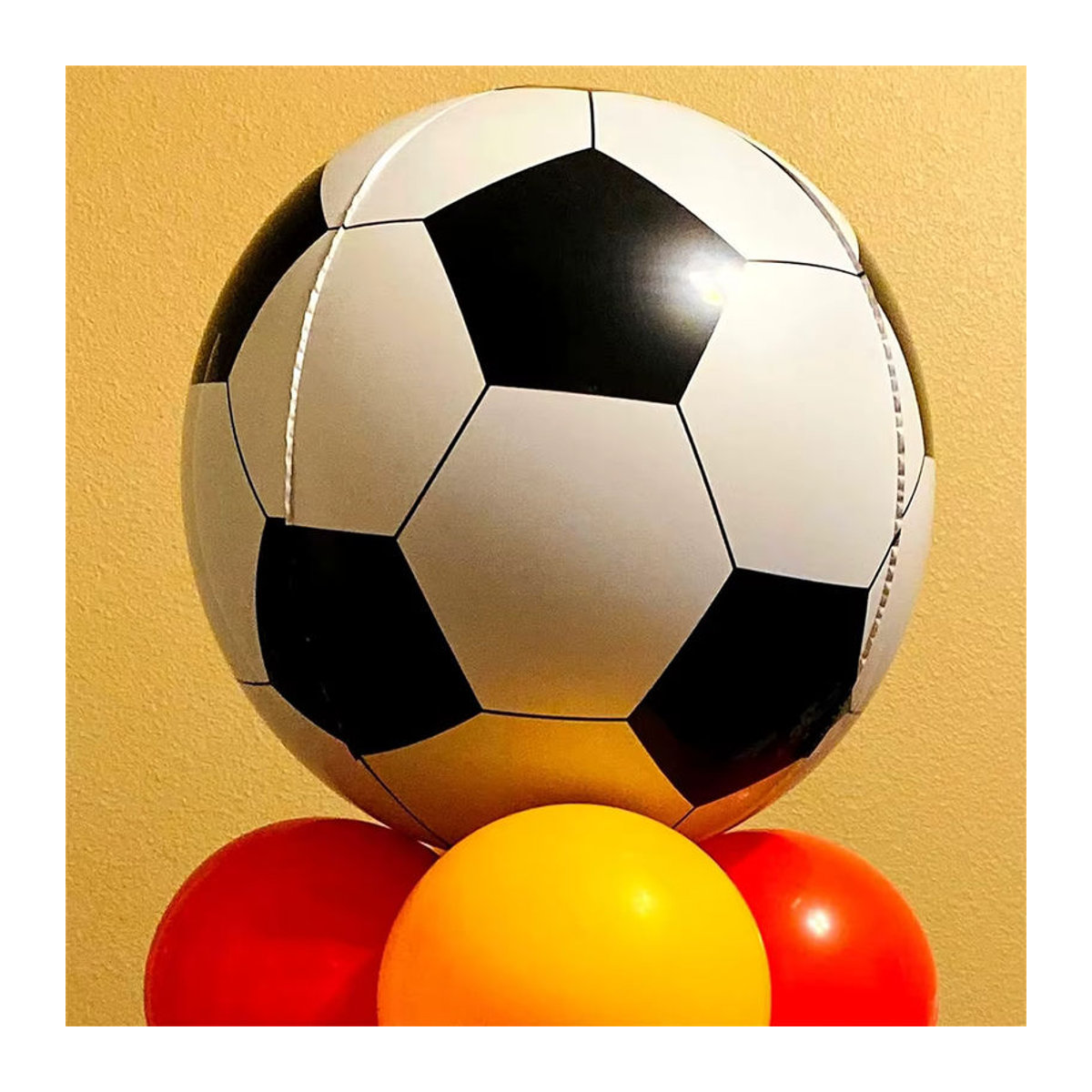 EsenTroye 4D Fußballballon in Weiß, runde Kugel für Helium, Durchmesser: 55,9 cm, Fußball-Partydekoration für Kinder - Bild 3