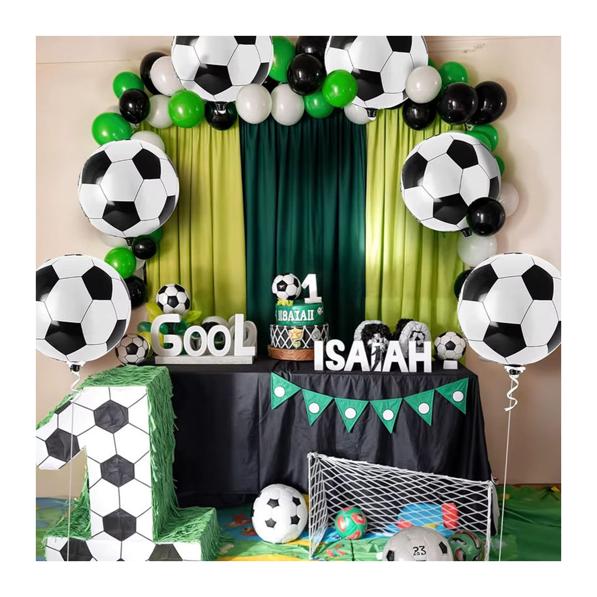 EsenTroye 4D Fußballballon in Weiß, runde Kugel für Helium, Durchmesser: 55,9 cm, Fußball-Partydekoration für Kinder - Bild 4