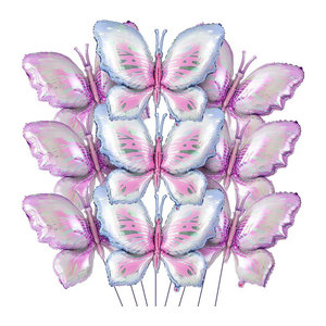EsenTroye Bunte Schmetterlings-Folienballons für Kinder, Dekoration für Geburtstag, Hochzeit oder Babyparty, Mehrfarbig, Höhe: 45,72 cm, Breite: 45,72 cm