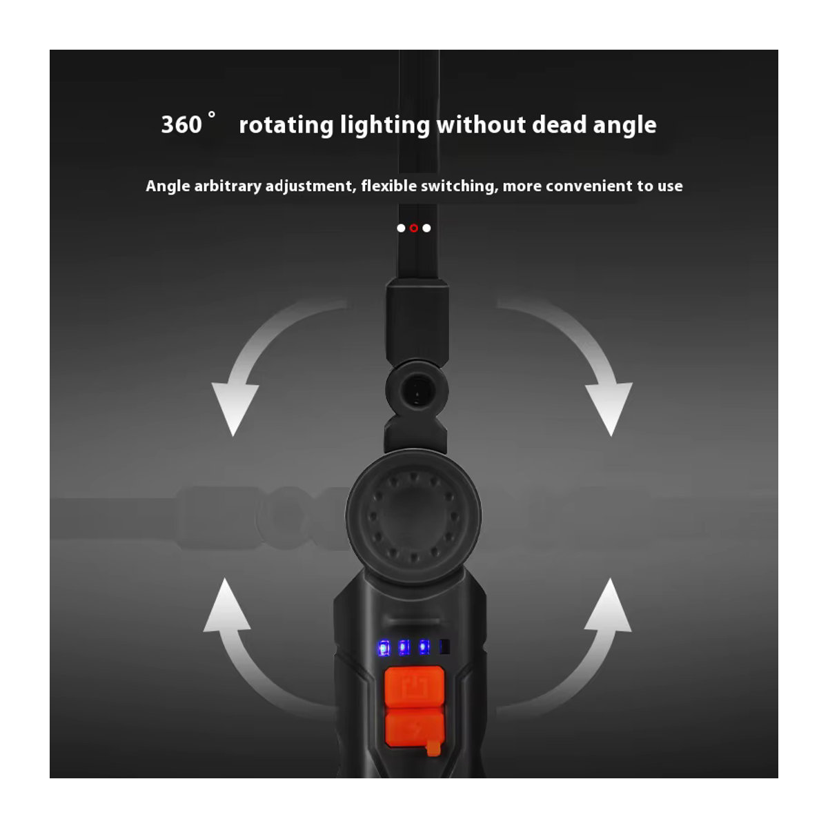 ESMARTER COB LED Arbeitsscheinwerfer mit Magnet und USB-C, 450lm Taschenlampe und Flutlicht für Garage und Reparatur, 4 Modi - Bild 3