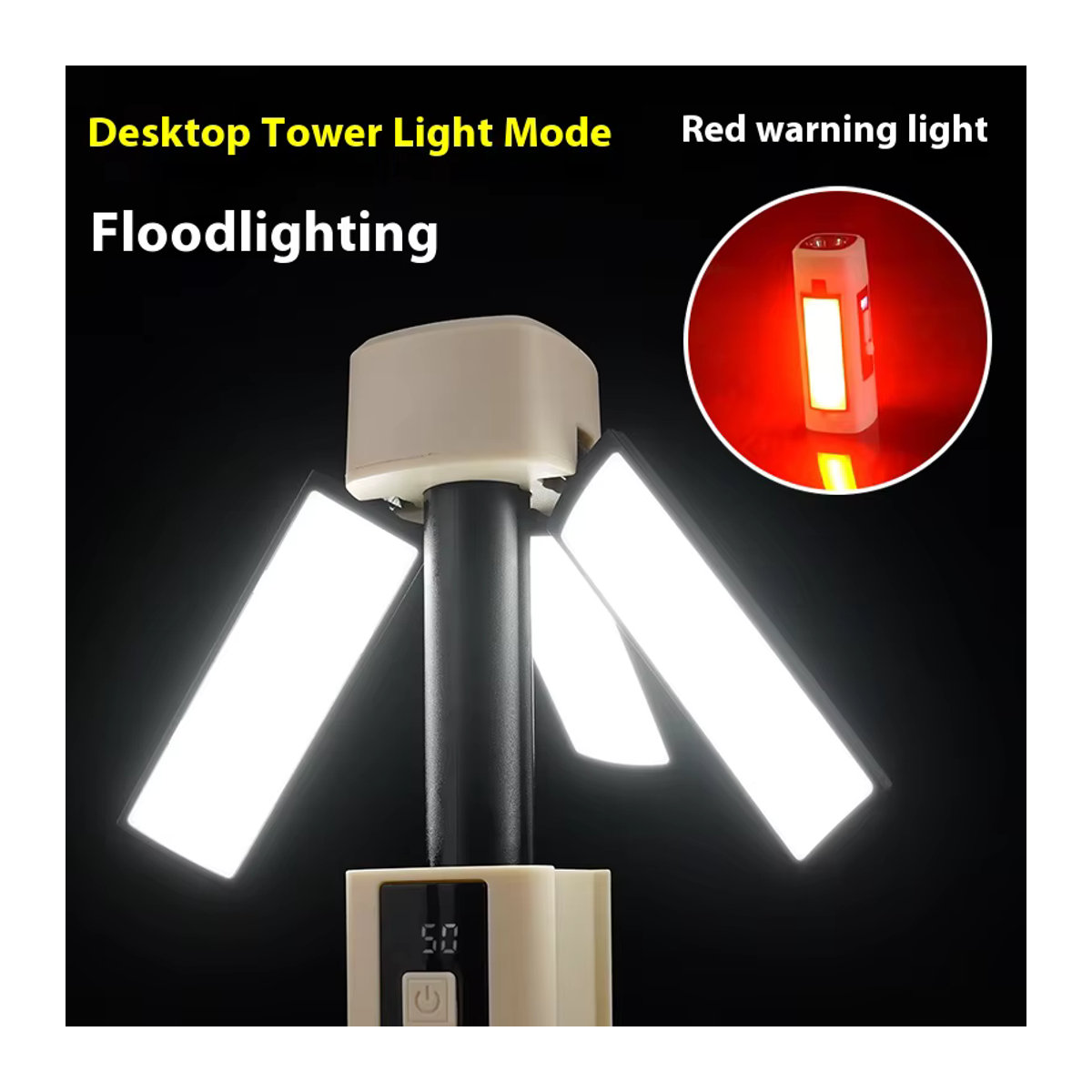 ESMARTER Faltbare LED-Tischlampe, wiederaufladbar mit 1800 mAh, tragbares Arbeitslicht mit 7 Modi und Magnetfunktion, minimalistisches Design - Bild 3
