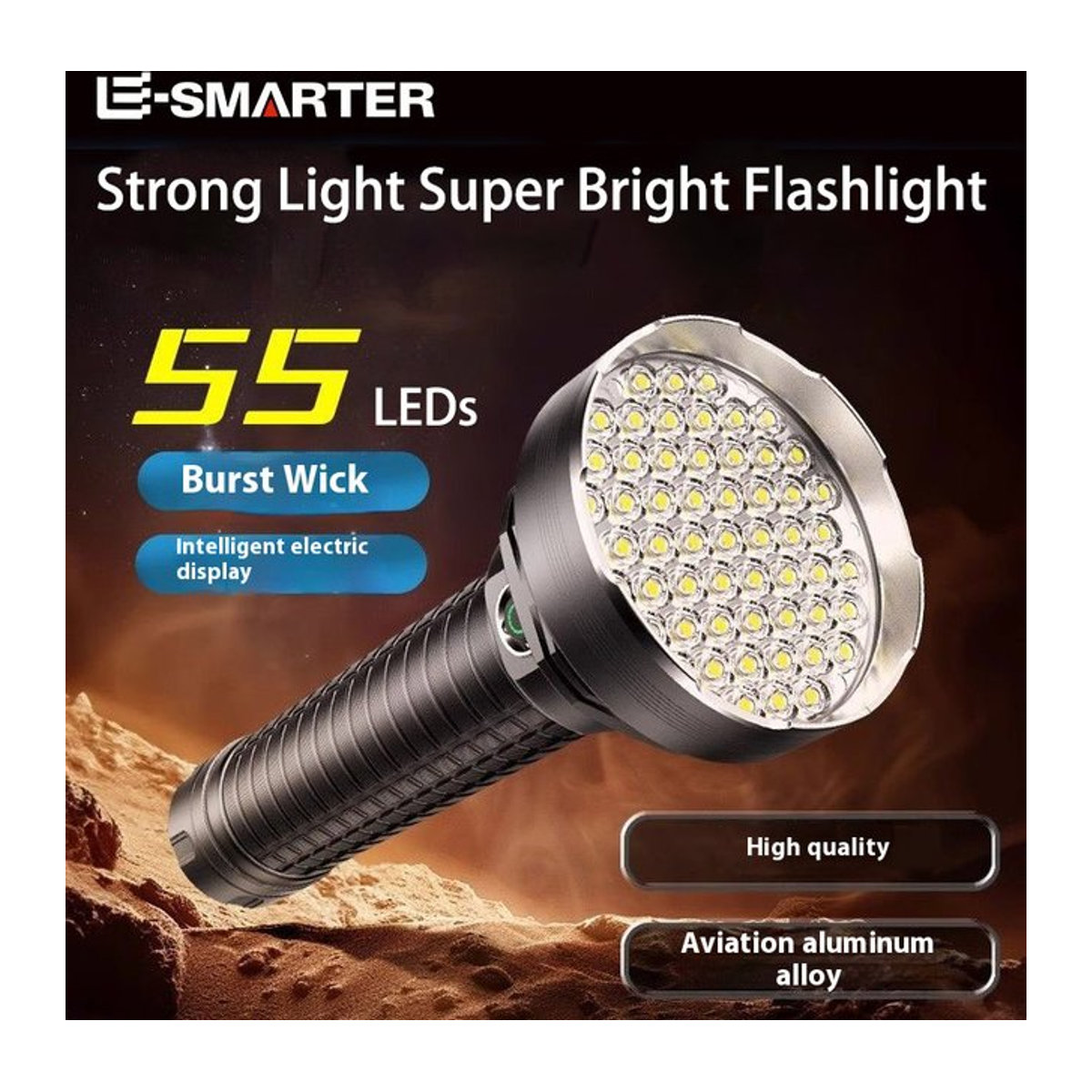 ESMARTER Hochleistungs-LED-Taschenlampe mit großer Reichweite und integriertem Akku via Typ-C für Camping und Angeln - Bild 1