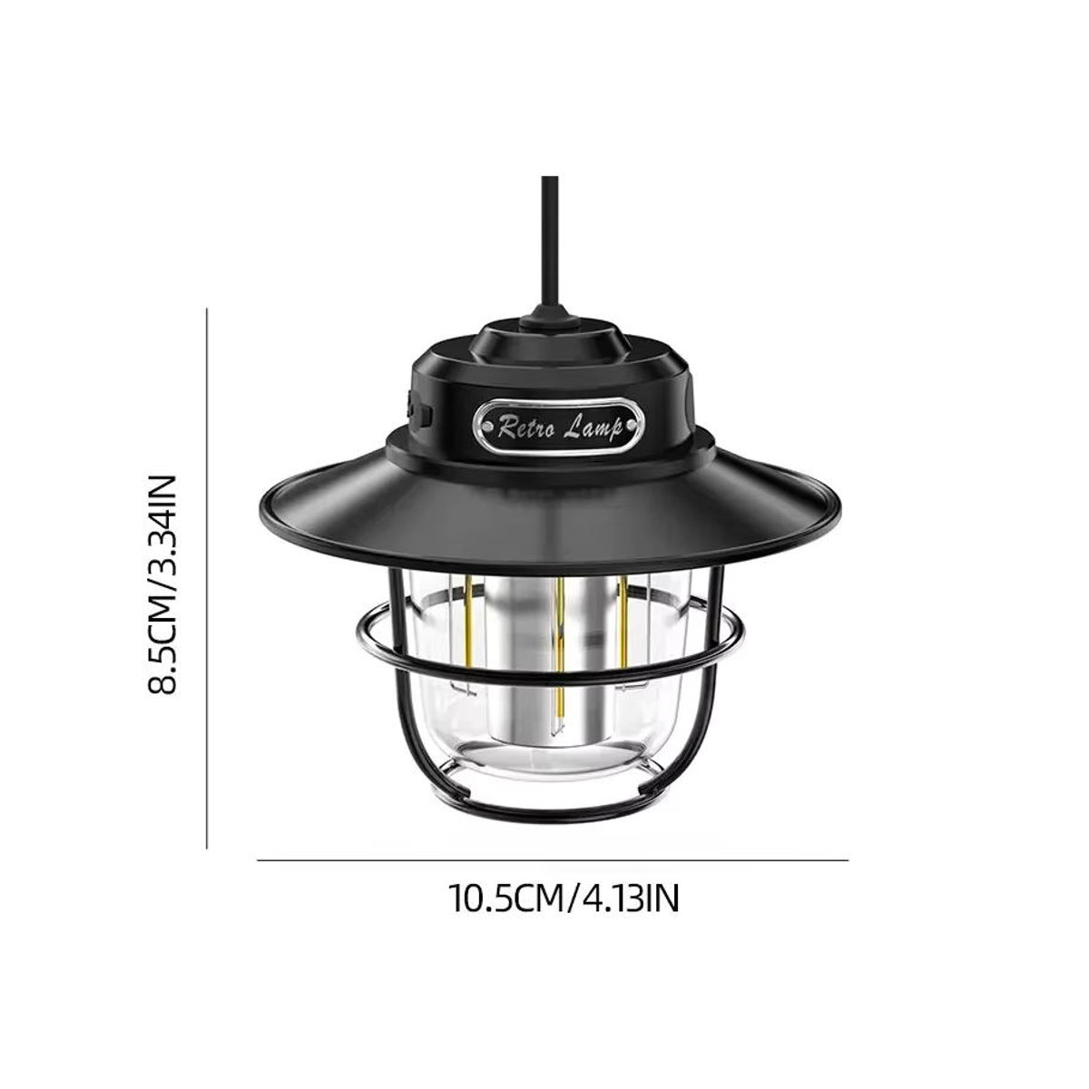 ESMARTER LED Camping Lampe Retro Tragbare Hängelampe mit stufenloser Dimmung und wasserdichtem Design - Bild 3