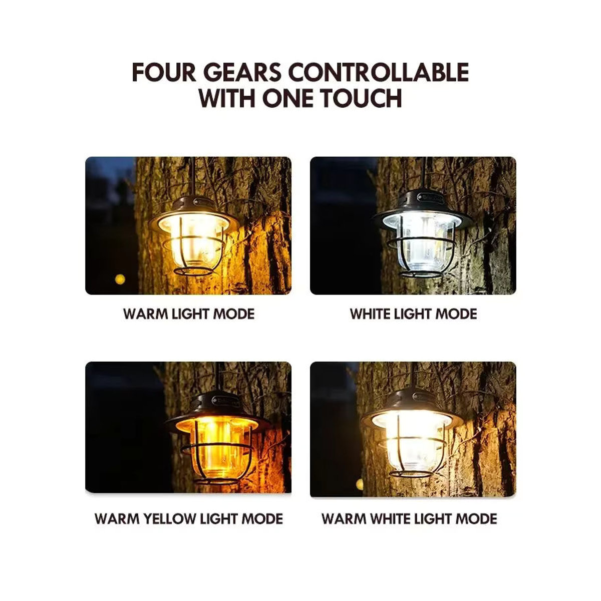 ESMARTER LED Camping Lampe Retro Tragbare Hängelampe mit stufenloser Dimmung und wasserdichtem Design - Bild 4