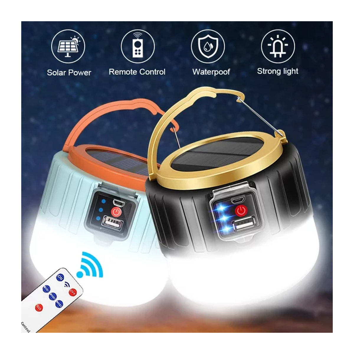 ESMARTER LED Camping Licht Wasserdicht Wiederaufladbare Zelt Lampe Tragbare Laterne zur Notbeleuchtung - Bild 1