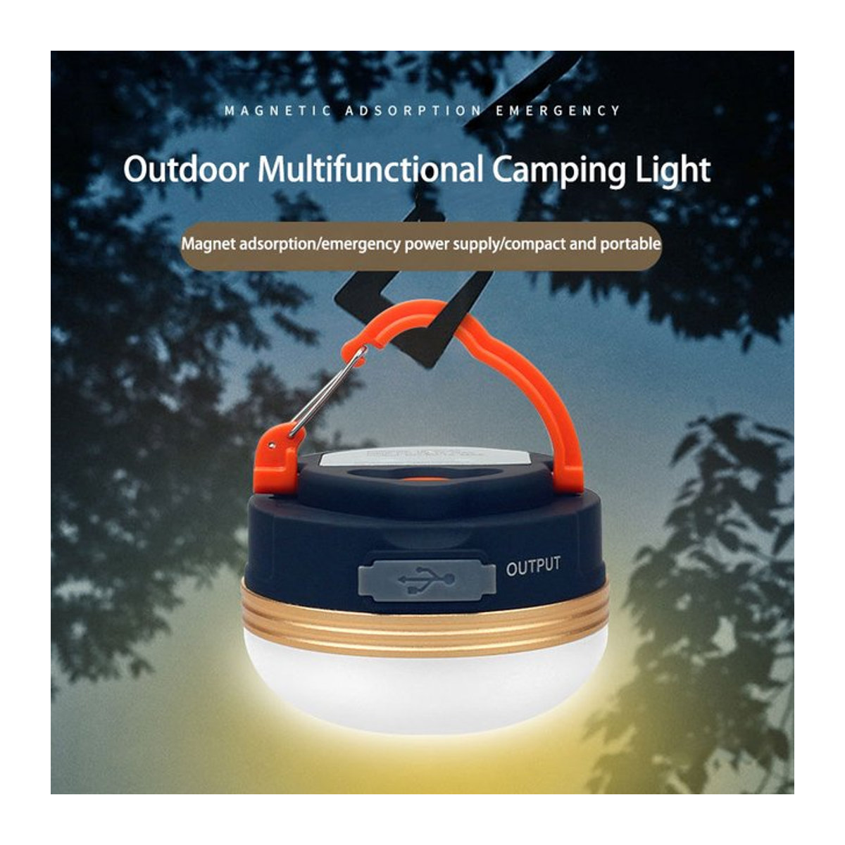 ESMARTER LED-Laterne tragbares Campinglicht mit 3 Beleuchtungsmodi und Magnet für Outdoor und Notfälle - Bild 1