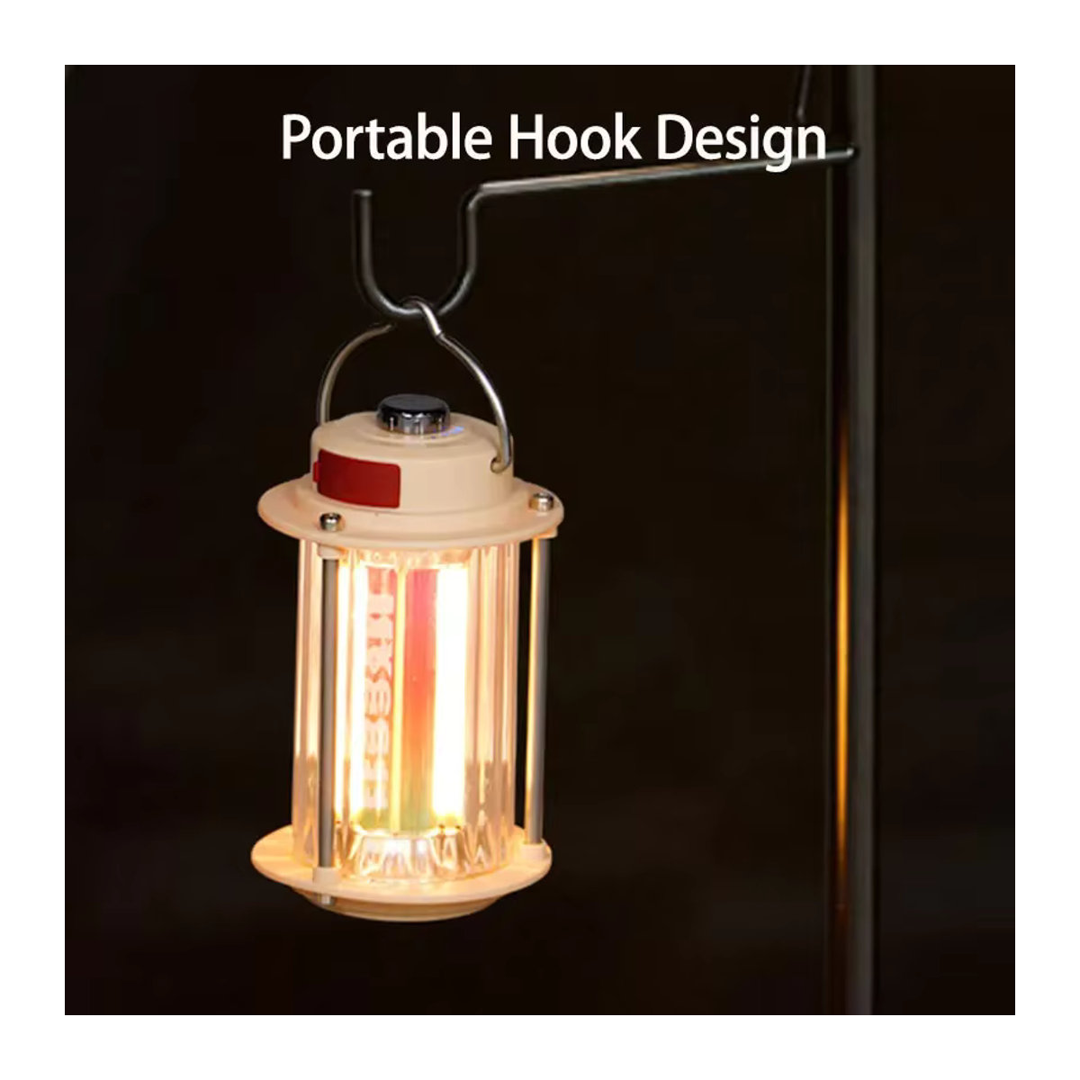 ESMARTER LED Retro Camping Lampe mit Stativ, USB wiederaufladbar, dimmbar und wasserdicht, tragbare Zeltlaterne für draußen - Bild 3