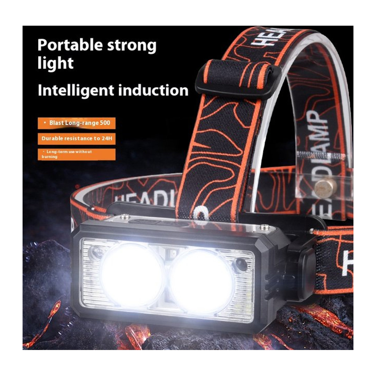 ESMARTER LED-Scheinwerfer Typ C wasserdichte wiederaufladbare Stirnlampe für Camping und Angeln - Bild 1