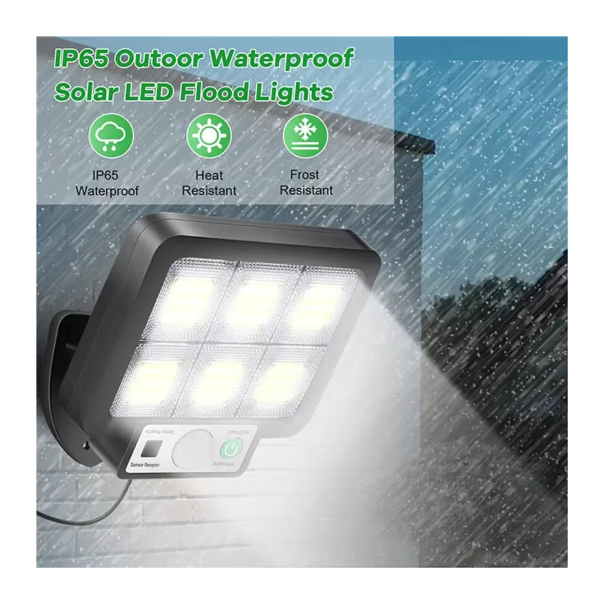 ESMARTER LED Solar-Split-Wandleuchte mit Bewegungssensor in Schwarz, Wasserdichte Außenbeleuchtung mit 3 Modi für Garten und Garage - Bild 5
