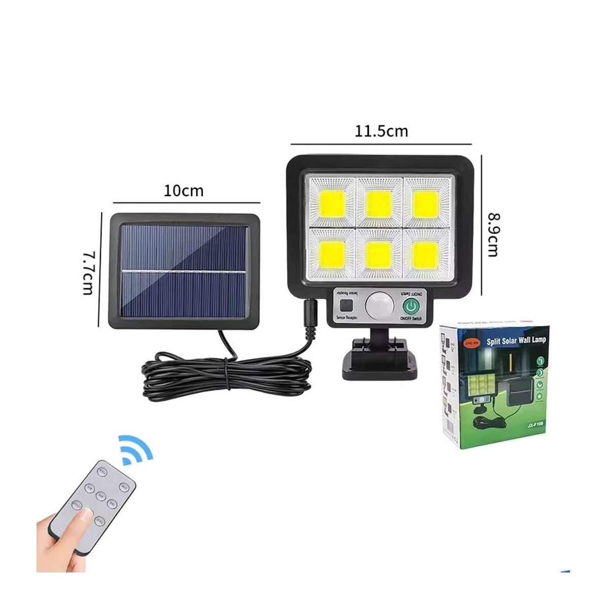 ESMARTER LED Solar Split Wandleuchte Schwarz mit Motion Sensor und 3 Modi wasserdicht für Garten und Garage - Bild 6