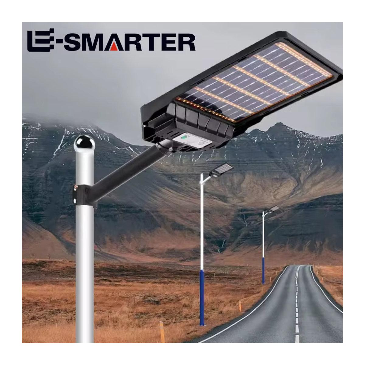 ESMARTER LED Solar-Wandleuchte mit Bewegungsmelder in Schwarz, moderne wasserdichte Außenbeleuchtung für Garten und Straße - Bild 3