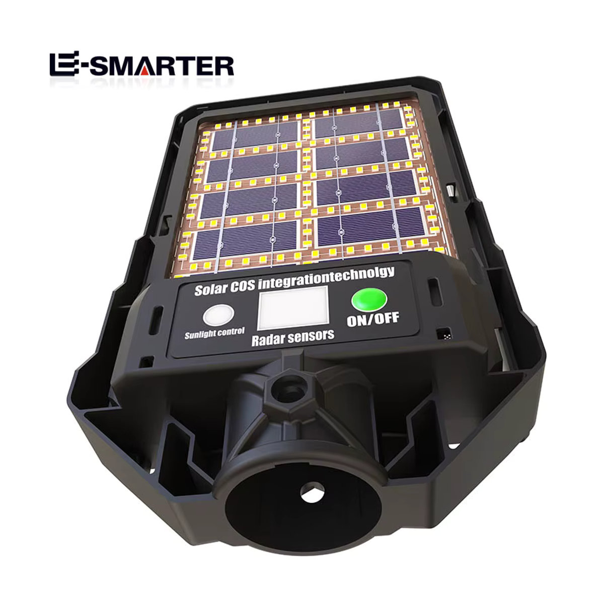ESMARTER LED Solar-Wandleuchte mit Bewegungsmelder in Schwarz, moderne wasserdichte Außenbeleuchtung für Garten und Straße - Bild 4