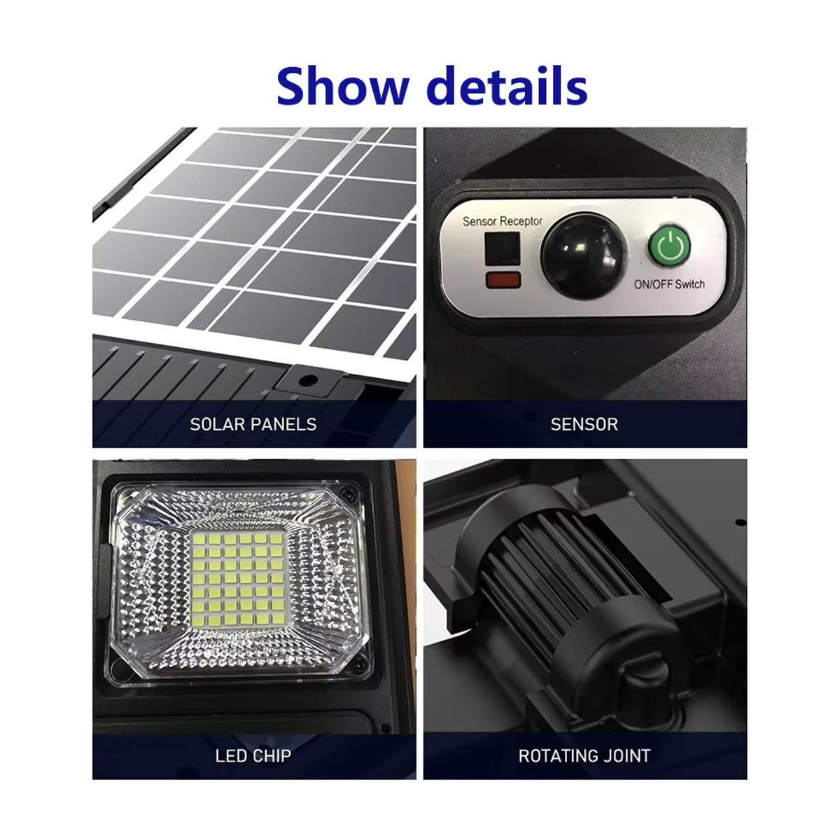 ESMARTER LED Solarleuchte für den Außenbereich, schwarze Straßenlaterne mit intelligentem Bewegungssensor und IP68 Wasserdichtigkeit - Bild 3
