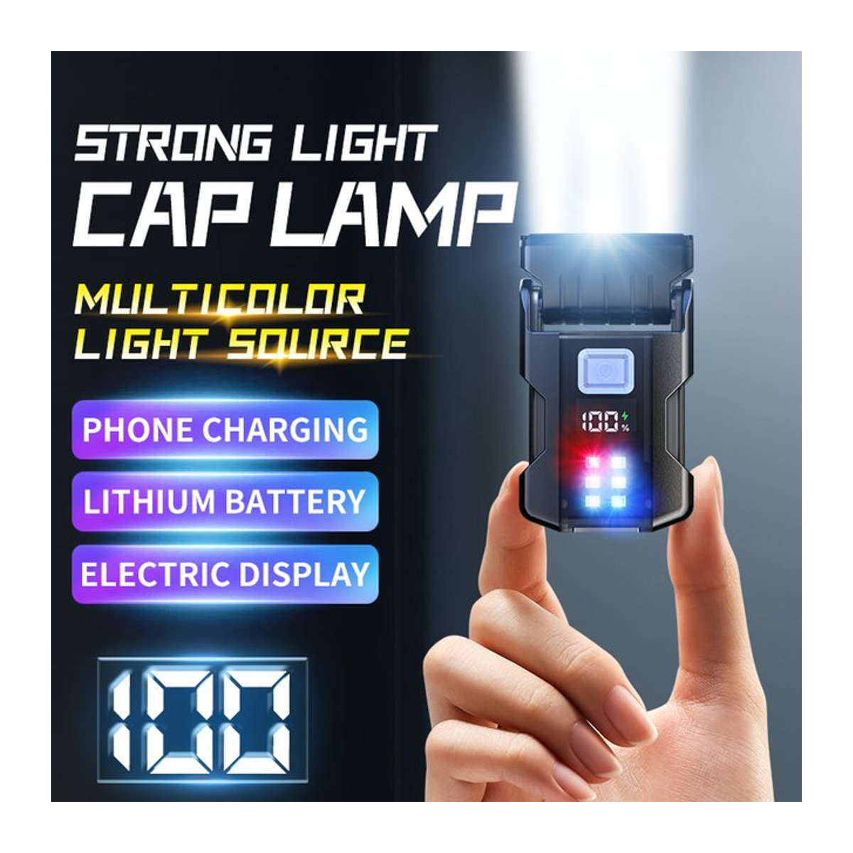 ESMARTER Mini-LED-Taschenlampe USB wiederaufladbar mit Batterieanzeige und Magnet, Tragbares EDC-Arbeitslicht mit 7 Modi - Bild 1