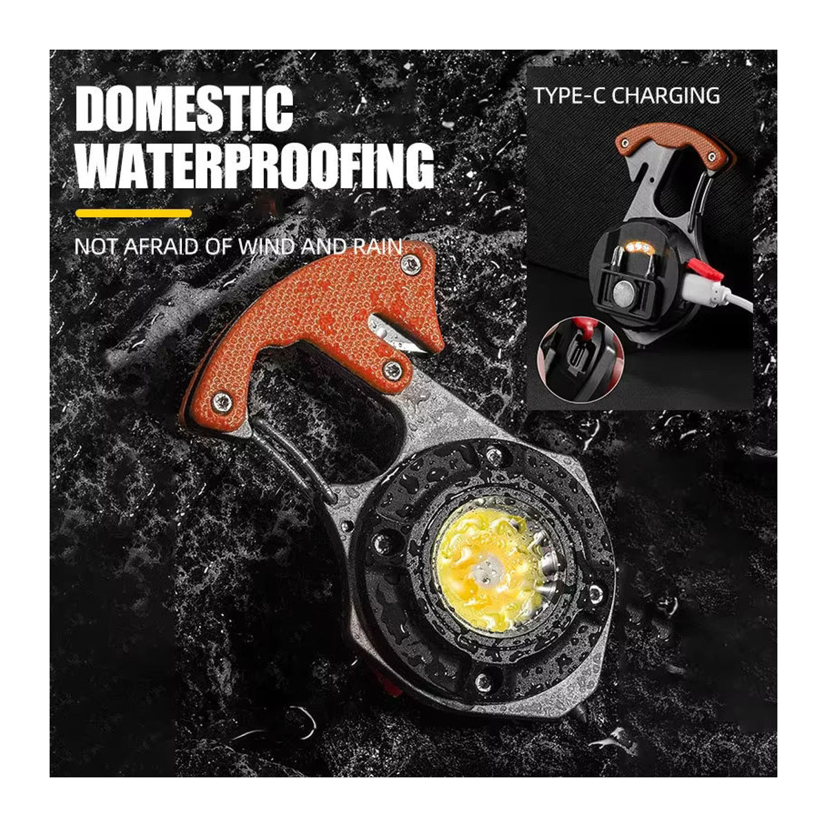 ESMARTER Mini-Multifunktions-Schlüsselanhänger-Licht, wiederaufladbare COB-Taschenlampe für Outdoor und Camping, Industrial Design - Bild 3